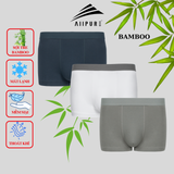  Combo 03 Quần lót nam Trunk Bamboo ALLPURE khử mùi, kháng khuẩn màu-Xanh-Trắng-Xám 