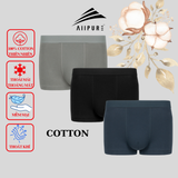  Combo 03 quần lót nam Trunk Cotton Compact co giãn, khử mùi, kháng khuẩn màu Xám-Đen-Xanh 