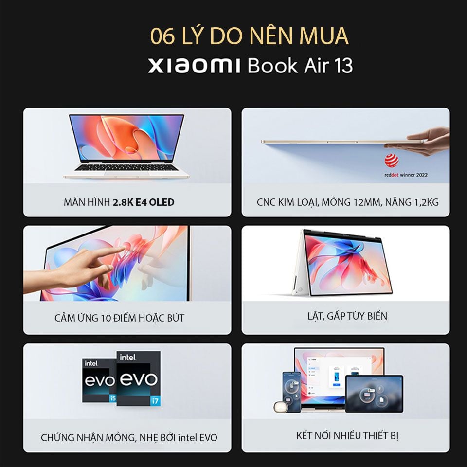 Laptop Xiaomi Book Air 13 - Máy Tính Xách Tay Xiaomi Ultrabook 2022 ...