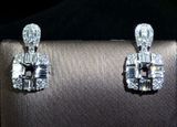  DIAMOND EARRINGS BG 5.0MM (BÔNG TAI KIM CƯƠNG BẬT VUÔNG BG Ổ CHỦ 5.0li) 