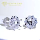  HEART PRONGS DIAMOND EARRINGS 5.5MM (BÔNG TAI KIM CƯƠNG CHẤU TRÁI TIM Ổ CHỦ 5.5LI) 