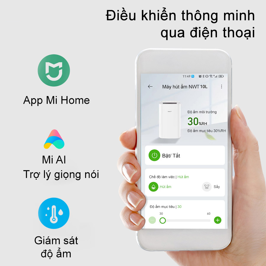 Máy hút ẩm thông minh New Widetech 10L – Xiaomi Store HN
