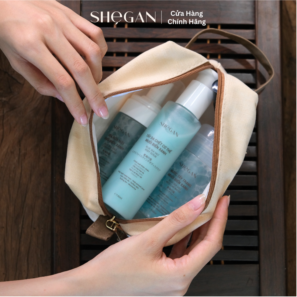 Túi đựng mỹ phẩm có quai SHeGAN - Tiện lợi, chứa được nhiều đồ dùng cá nhân
