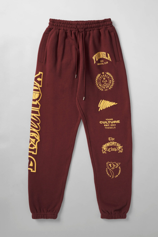  YoungLA  - 204 - Immortal Killer Joggers -  Burgundy 