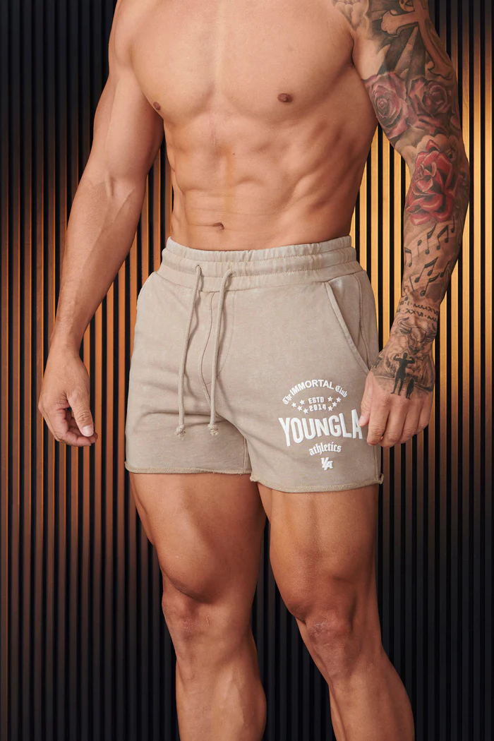  YoungLA - 152  Immortal Shorts - Beige Wash 