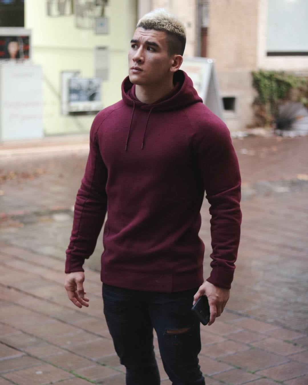  GYMSHARK OVERSIZE HOODIE - BURGUNDY 