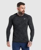  Geo Lightweight Seamless Long Sleeve T-Shirt - Black 