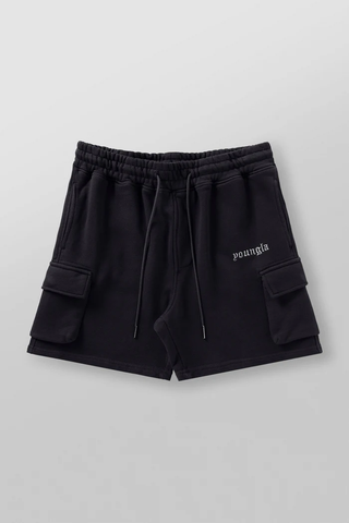  YOUNGLA - 1039 - 3D Cargo Shorts - Black 