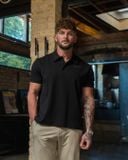  412 JACKED POLO TEES  - BLACK 