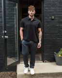  412 JACKED POLO TEES  - BLACK 