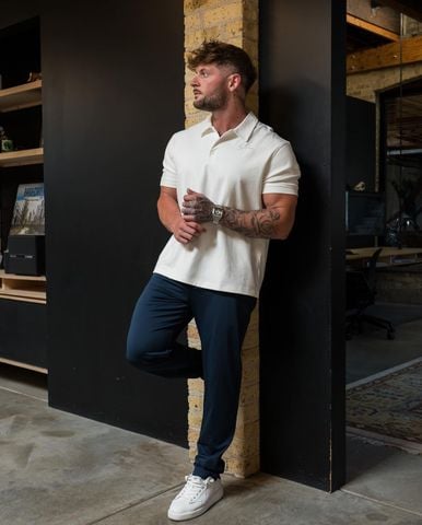  412 JACKED POLO TEES  - WHITE 