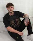  Youngla 4116 - Floral Skull Tees - Black 