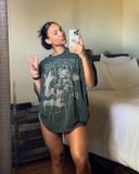  Youngla 4116 - Floral Skull Tees - Forest Green 
