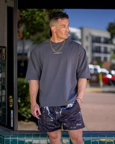  4055 - Essential Supersized Tees - Charcoal Wash 