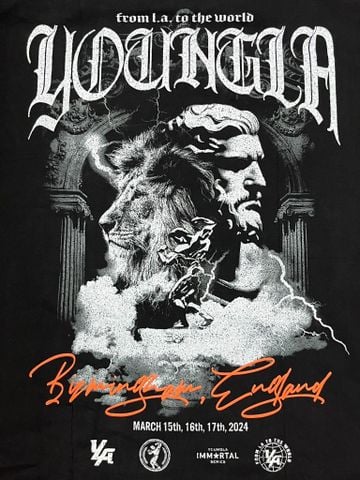  YOUNGLA x ARNOLD UK EXPO LIMITED TEE  "2024" - Black Wash 