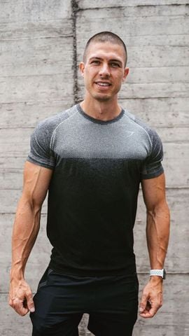  GYMSHARK Vital Ombre SEAMLESS T-SHIRTS - Smokey Grey Marl / Black 