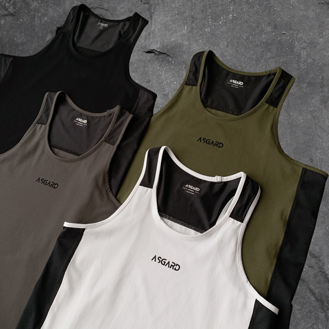  ASGARD SINGLET TANKTOP - OLIVE / BLACK 