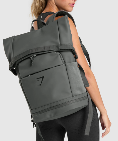  Sleek Backpack Roll Top  - Graphite Grey 