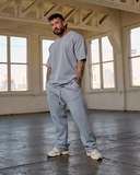  YoungLA 2078 - Minimal No Cuff Joggers -  Sky Blue Wash 