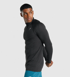  Vital Light 1/4 Zip SEAMLESS LST-SHIRT - BLACK 