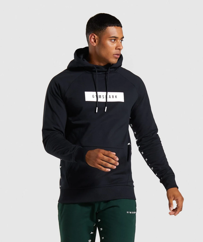  GYMSHARK CONTRAST HOODIE - BLACK 
