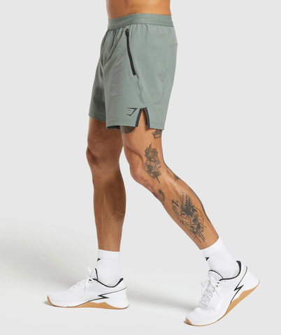  Apex 5" Hybrid Short Slim Fit  - Unit Green 