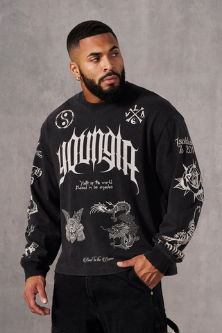  YOUNGLA - 8046 - BMF Long Sleeves -Black 