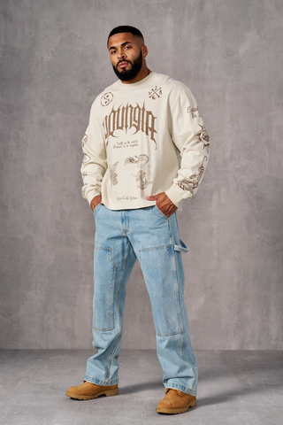  YOUNGLA - 8046 - BMF Long Sleeves - Cream Wash 