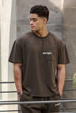  416 ETERNAL POCKET TEES - Brown Wash 