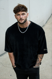  YOUNGLA - 421 Corduroy Supersized Tees - BLACK 