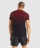  GYMSHARK Vital Ombre SEAMLESS T-SHIRTS - Burgundy Marl/Black 