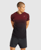  GYMSHARK Vital Ombre SEAMLESS T-SHIRTS - Burgundy Marl/Black 