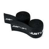  JUST LIFT. KNEE/ELBOW WRAPS – BLACK/WHITE 