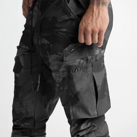  CARGO HIGH RIB JOGGER - BLACK BRUSHED CAMO 