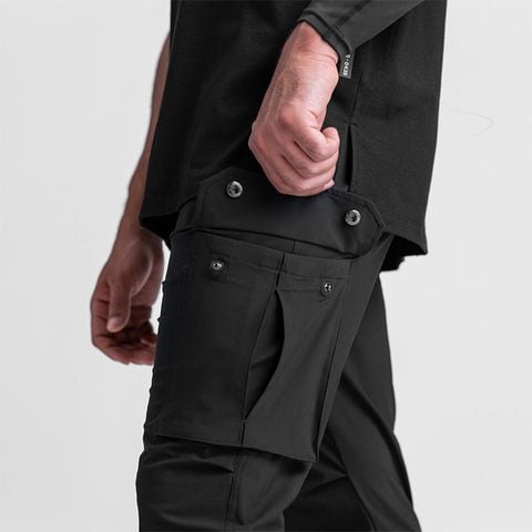  CARGO HIGH RIB JOGGER - BLACK 