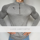  1/4 zip VITAL SEAMLESS LST-SHIRT - GREYMARL 