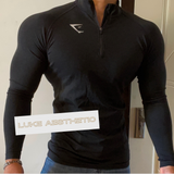  1/4 zip VITAL SEAMLESS LST-SHIRT - BLACK 