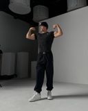 GYMSHARK GEO SEAMLESS T-SHIRTS - BLACK 