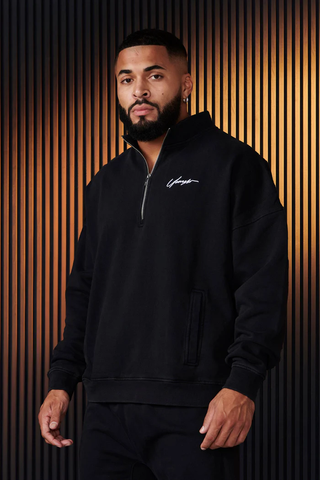  520 - Sunday Quarter Zips - Black 