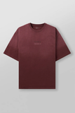  4052 - Repeated Emblem Tees - Burgundy Wash 