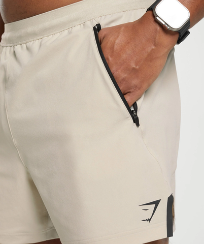 Apex 5" Hybrid Short Slim Fit  - Pebble Grey 