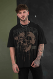  Youngla 4116 - Floral Skull Tees - Black 
