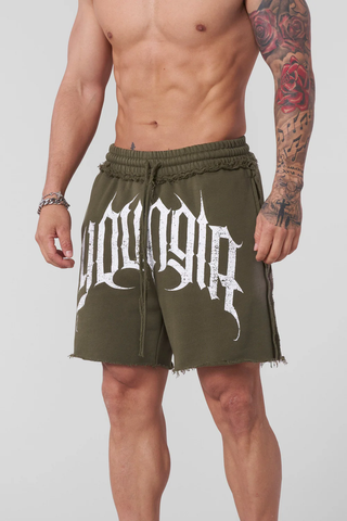  1009 - Deconstructed Terry Shorts - Olive Wash 