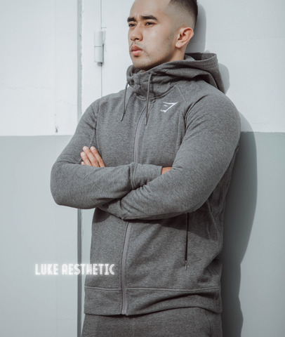  GYMSHARK PRINCIPLE ZIP HOODIE - GREY 