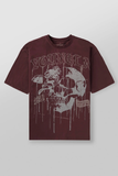  Youngla 4116 - Floral Skull Tees - Dark Red 