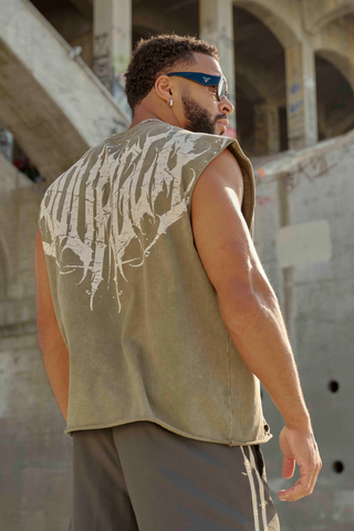  3022 - Anarchy Cropped Tanks -  Olive Wash 