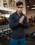  Vital Light 1/4 Zip SEAMLESS LST-SHIRT - BLACK 