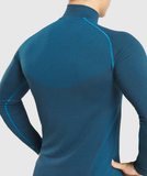  1/4 zip VITAL SEAMLESS LST-SHIRT - BLUE 