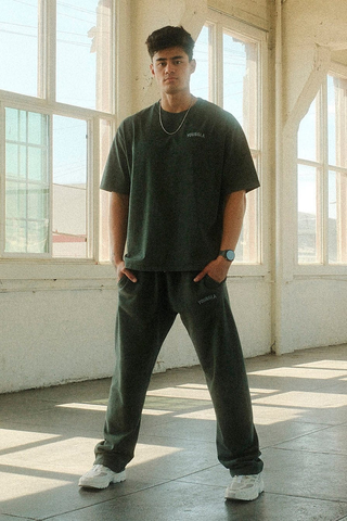  YoungLA 2078 - Minimal No Cuff Joggers - Teal Wash 