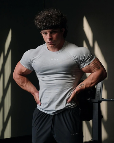  YOUNGLA - 475 SuperVillain Compression Tees - Grey 